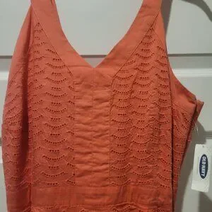 strapless open back dress Rust Orange Linen Long Sleeve Dress